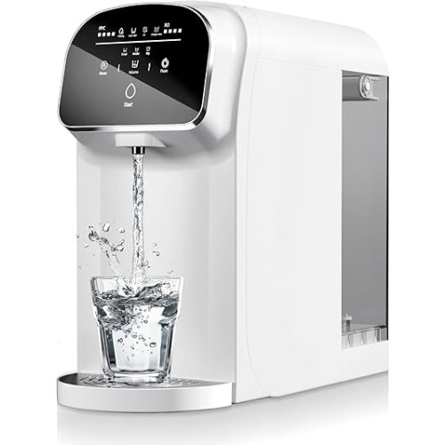Countertop Reverse Osmosis System Water Filter with UV, 5:1 Pure to Drain, 5 Stage RO Water Filtration, Portable No Installation Water Purifier, Countertop Filtration for Home, Off White