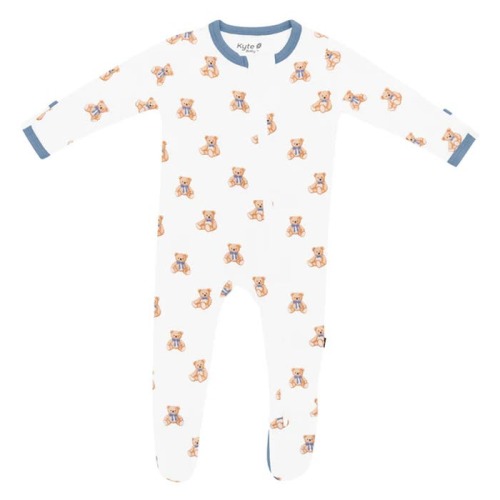 Zippered Footie (Print: Teddy Bear 0-3M)
