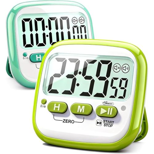 2 Pack Classroom Timers for Kids Teachers, Magnetic Countdown Digital Kitchen Timer for Cooking, Study, Exercise, Games, Time Mangement - Loud/Silent Mode - Battery Included