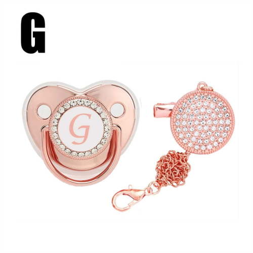 Kiplyki Baby Pacifier 26 Letter Name Initial Clip Silicone Infant Nipple Bling Newborn Pacifier
