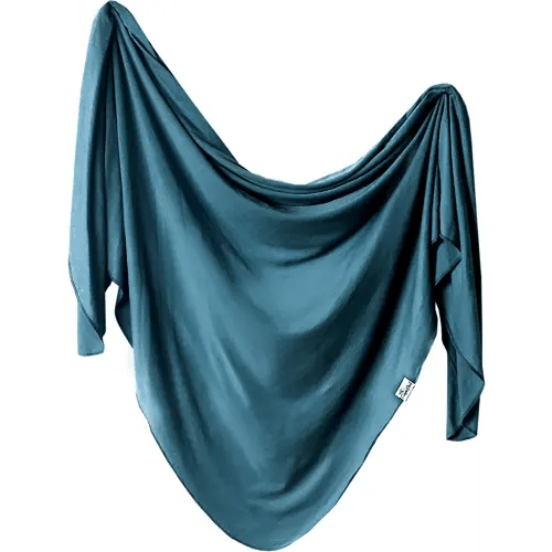 Copper Pearl Baby Swaddle Blanket - Premium Knit Baby Blanket, Large Soft Stretchy Receiving Blankets for Baby Boy and Girl, Swaddles for Newborn, Infant, and Toddler (Steel)