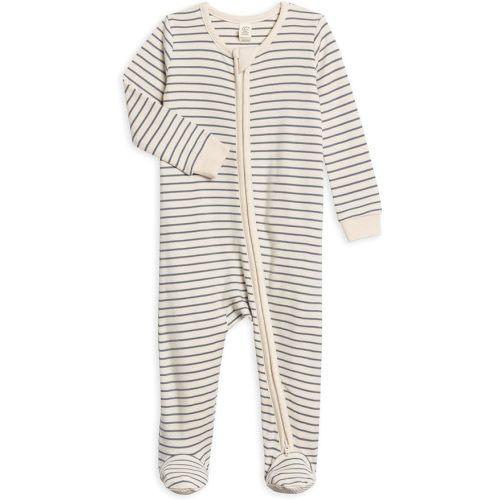 Colored Organics Baby Zip-Up Footed Sleeper with 2-Way Zipper - Newborn Organic Cotton Pajamas