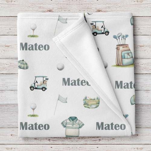 Little Golf Champ personalized baby blanket
