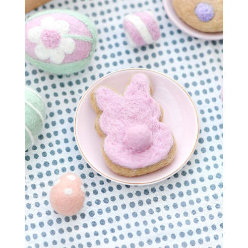 Felt Pink Easter Bunny Cookie
