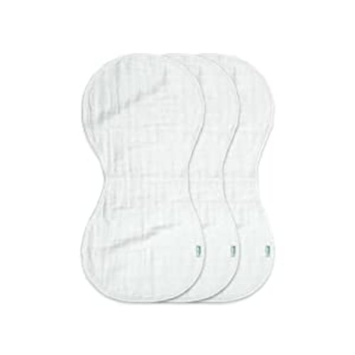 green sprouts Muslin Burp Cloths made from Organic Cotton | 4 absorbent layers protect from sniffles, drips & drools | 100% organic cotton muslin, Super soft & softer with every wash, Machine washable - White