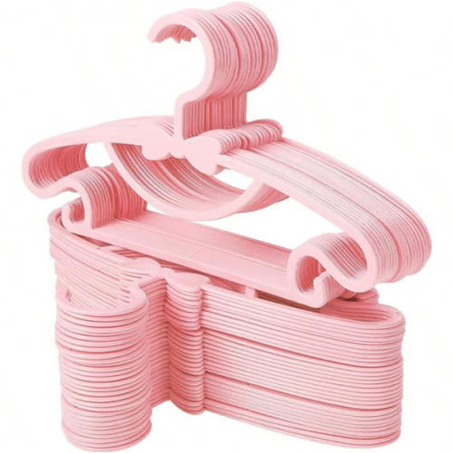 30pcs Bow Hanging Clips Plastic Baby Hangers, Non-Slip Newborn Infant Closet Clothes Organizer For Baby/Toddler Apparel, Ultra-Thin