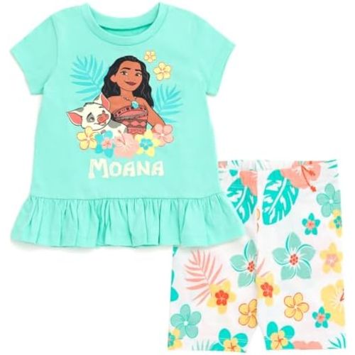 Disney Moana Winnie the Pooh Lion King Pixar Toy Story Lilo & Stitch T-Shirt & Shorts Outfit Set Little Kid to Big Kid