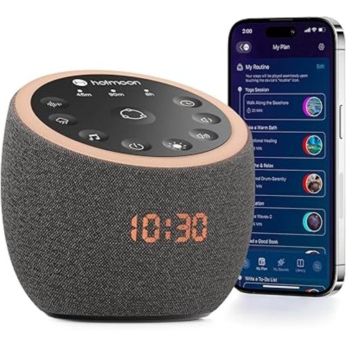 Hotmoon Sound Machine, Cocoon Pro White Noise Sound Machine with 361 Sounds for Baby Adult, Night Light, Sleeping Timer, App Control, Plug in DIY Sound Machine, Home Office Yoga, Noise Machine Gift