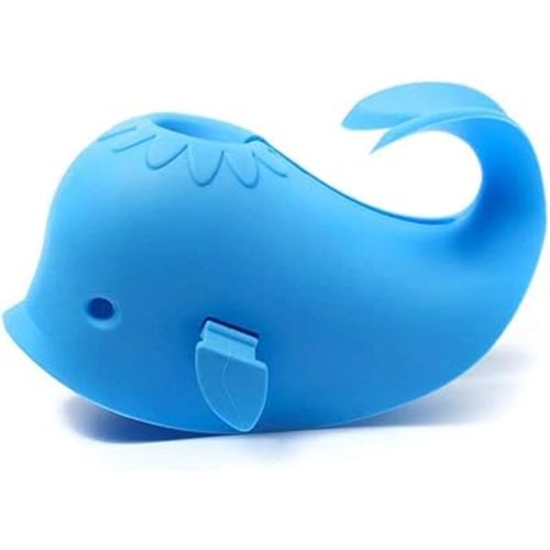 Faucet Spout Cover Blue Cute Whale Design, Soft Silicon Bath Tub Toddlers Protection from Injury Cover Universal Fit Bath Spout Cover Faucet Cover Bathtub Whale Spout Cover