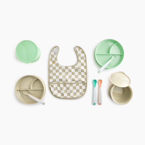 Sprucely Solid Feeding Starter Set (9-Piece) - Green Multi