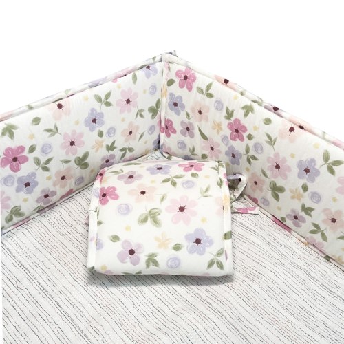 4 Pieces Set of Breathable Crib Liner for Baby Crib