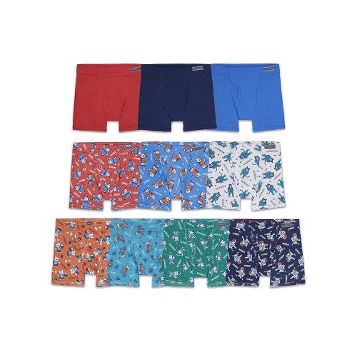 Fruit of the Loom Boys' and Toddler Boxer Briefs, Tag Free & Breathable Underwear, Assorted Color Multipacks