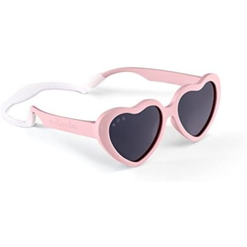 ROSHAMBO Unbreakable Baby Toddler Heart Sunglasses with Strap – Infants 0-24 months Girls Boys 2-4 years – Polarized Lens