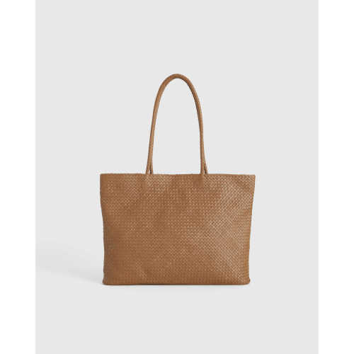 Italian Leather Small Handwoven Tote