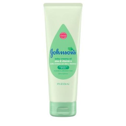 Johnson's Baby Creamy Body Oil with Aloe & Vitamin E for Delicate Skin, Hypoallergenic - 8 fl oz
