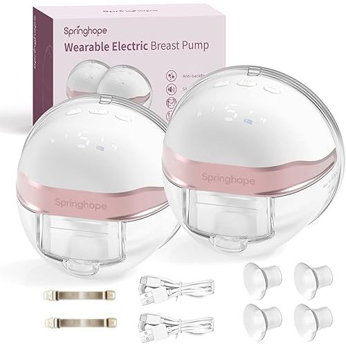Hands Free Breast Pump Wirless, Wearable Breastfeeding Pump Portable with 4 Modes, 28mm Smart Electric Breast Pump 21/24mm Flange, 2 Pack