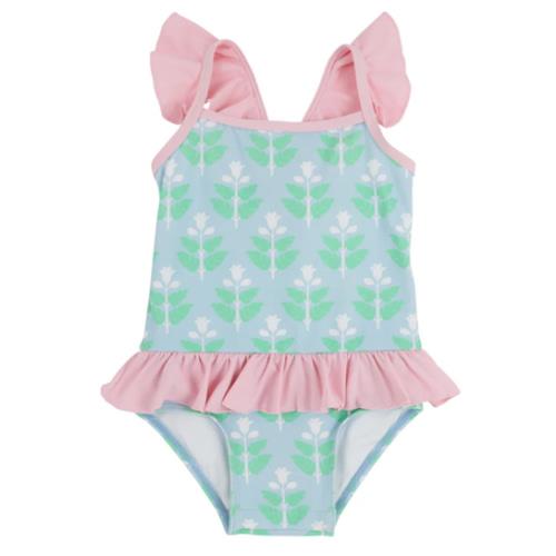 St. Lucia Swimsuit - Hanover Hand Block with Palm Beach Pink