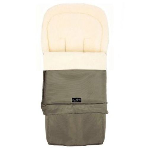Cover Baby 0-3 Years Scandinavian Organic Wool Adjustable Footmuff In Olive