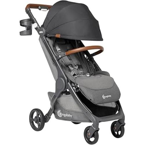 Ergobaby Metro+ Deluxe Compact Baby Stroller, Lightweight Umbrella Stroller Folds Down for Overhead Airplane Storage (Carries up to 50 lbs), Car Seat Compatible, Skyline Shadow