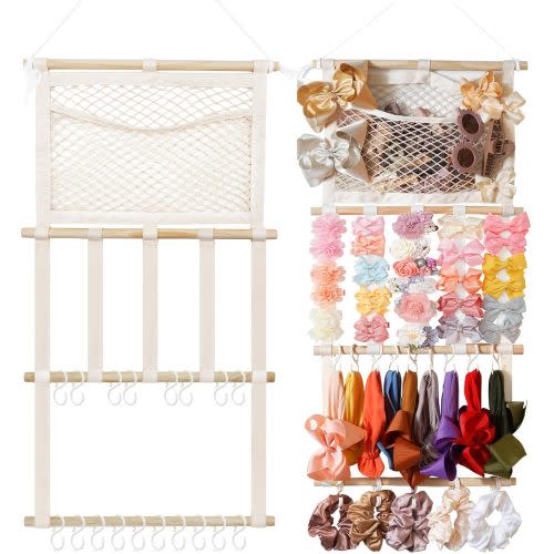 kangaroo Headband Holder Hair Bows Organizer,Large Capacity Bow Holder Hair Accessories Wall Hanging Organizer for Toddler Baby Girl Nursery Room Decor