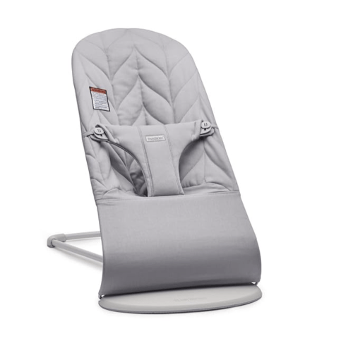 BabyBjörn Bouncer Bliss, Light Gray, Woven, Petal Quilt | 2-in-1 Adjustable Baby Bouncer Seat and Toddler Chair, Newborn to Toddler (8-29 lbs), 4 Positions, Lightweight & Portable