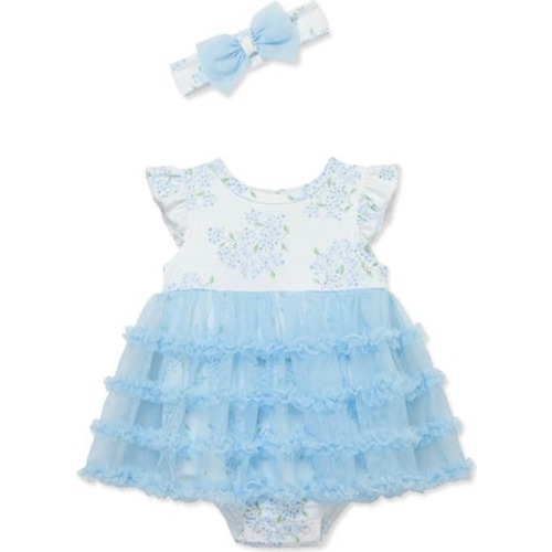 Hydrangea Skirted Bodysuit & Headband Set, 6M