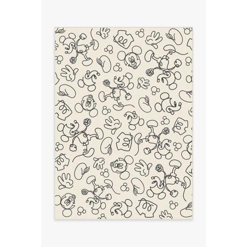 Mickey Doodles Black and Ivory Rug | Ruggable