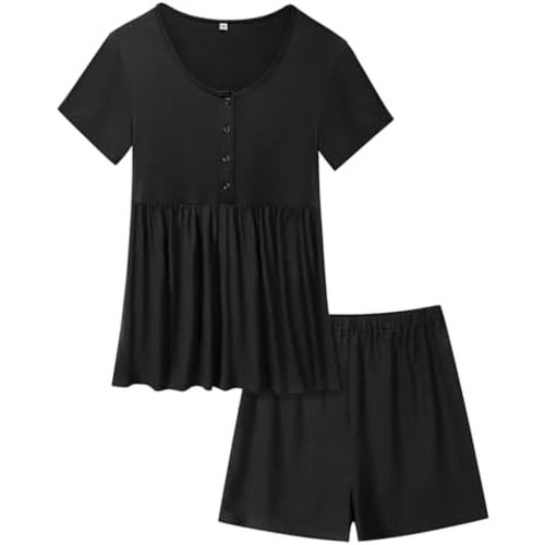 JiniGolla Women's Maternity Nursing Pajama Sets Short Sleeve Postpartum Pjs Breastfeeding Pregnancy Clothes
