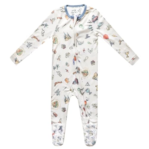 Copper Pearl Zip-Up Footie Baby Pajamas: Ultra-Soft Boys Pajamas and Girls Pajamas, Premium Knit Fabric in Stylish Prints, Tag-Free with Two-Way Zipper, Sized Newborn to 24 Months, Wizarding World™