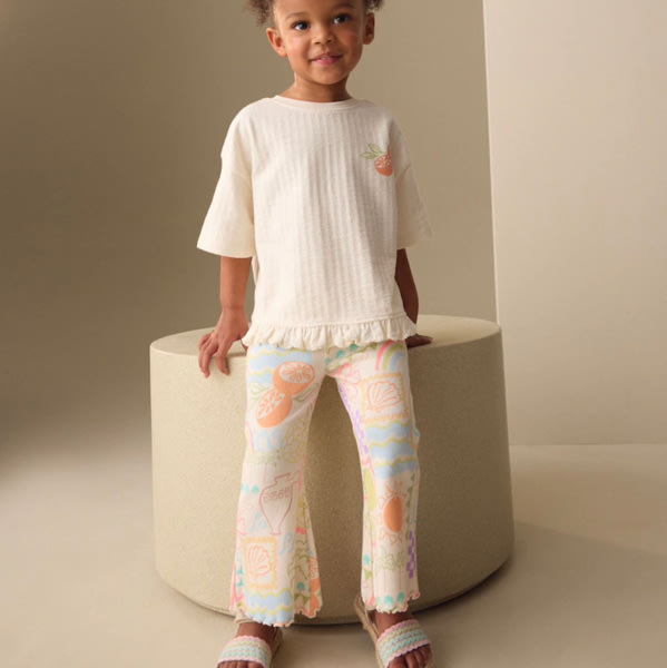 Buy White Rainbow Short Sleeve Top and Flare Set (3mths-7yrs) from Next USA