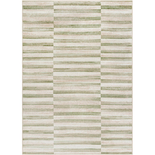 Ebern Designs Bowland Abstract Design Modern Green/Beige Area Rug & Reviews | Wayfair