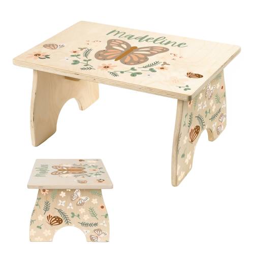 Butterfly Toddler Step Stool, Childrens Step Stool, Personalized Wooden Step Stool for Kids, Gift for Girl, Easter Gift for Kids, Kitchen