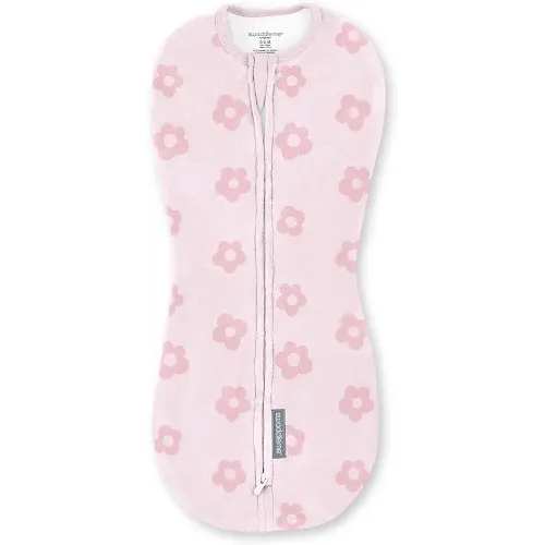 SwaddleMe by Ingenuity Compression Baby Swaddle Pod, Two-Way Zipper for Easy Diaper Changes, Improves Sleep & Calms Startle Reflex, 0-2 Months, 1.0 TOG, 1-Pack - Flower Confetti