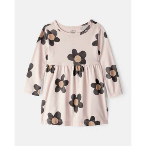 Baby Girl Floral Print Long-Sleeve Dress - Ivory - Carter's | Carter's