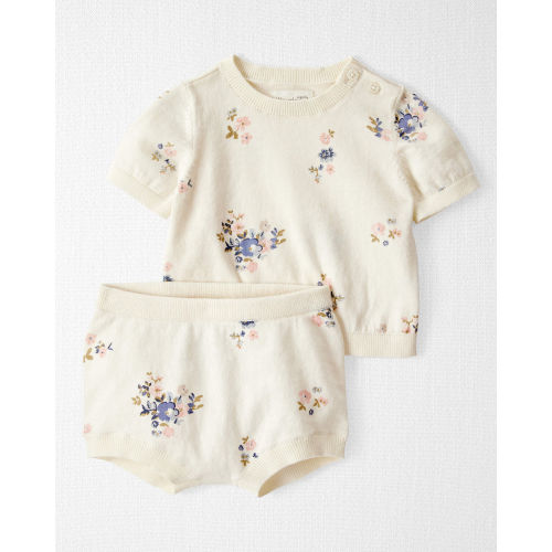Baby Girl 2-Piece Organic Cotton Floral-Print Sweater Set - Little Planet | Carter's