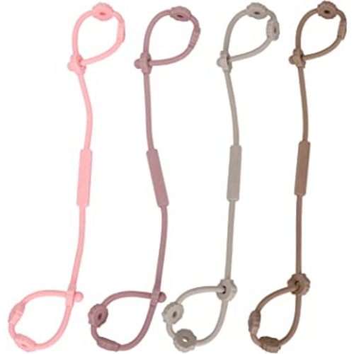 4pcs Toy Safety Straps, Socub Silicone Adjustable Baby Pacifier Teether Straps, Toddler Toy Bottle Harness Straps for Strollers, High Chair, Cribs, Bags, BPA Free