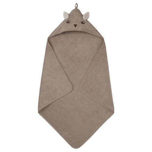 TROLLDOM Baby towel with hood - deer/brown 31x31 "