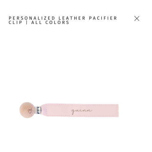 Personalized Leather Pacifier Clip | All Colors