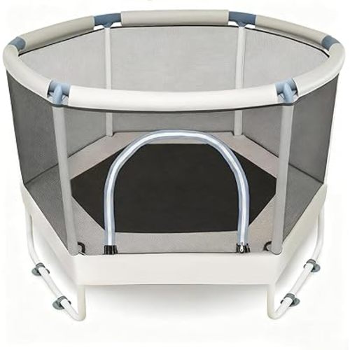 LUSK 60'' Kids Trampoline, Indoor Toddler Trampoline with Safety Net, 250lb Capacity, Safe No-Gap Design & Kid-Friendly Materials, Gifts for Boys & Girls