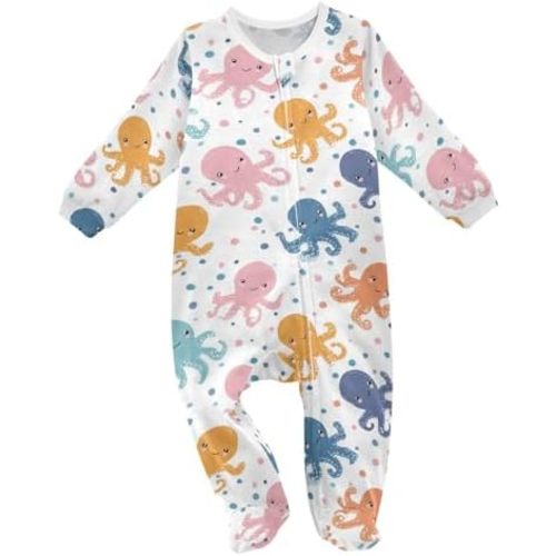 Dussdil Baby One-Piece Footies Newborn Rompers Pajamas Cotton Footed Pjs for Sleep Play Boys Girls