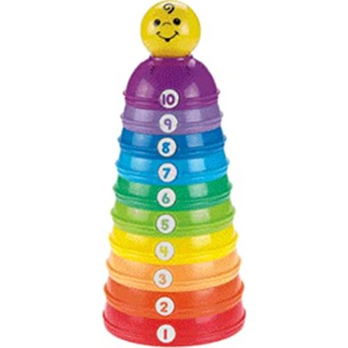 Fisher-Price Baby Stacking & Nesting Stack & Roll Cups, Set of 10 Multi-Color Toys for Infants and Toddlers Ages 6+ Months