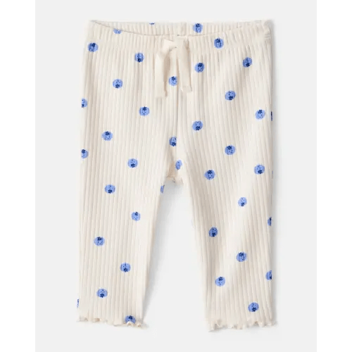 Baby Girl Blueberry Print Cotton Pull-On Pants - Ivory | Carter's