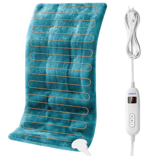 Heating Pad for Back Pain Relief & Period Cramps, FSA HSA Eligible,10 Heat Settings, 12"x24", Blue, Birthday Gifts for Mom Dad Men