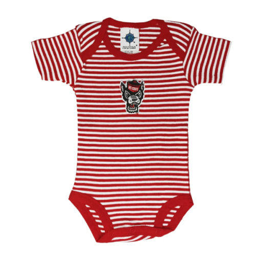12 month old NC State Wolfpack Infant Red and White Striped Wolfhead Onesie – Red and White Shop