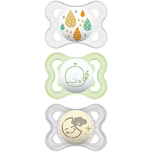 MAM Variety Pack Baby Pacifier, Includes 3 Types of Pacifiers, Nipple Shape Helps Promote Healthy Oral Development,0-6 Months, Unisex, 3 Count (Pack of 1)