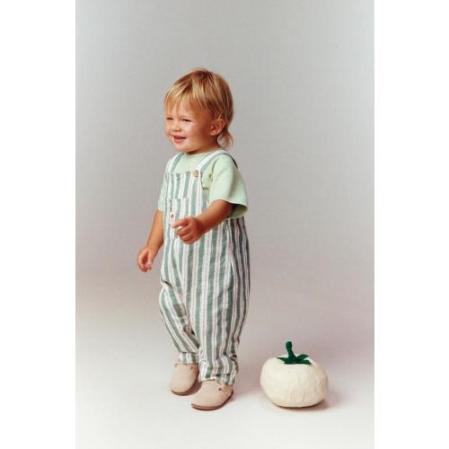 STRIPED FLEECE OVERALLS - Green / Ecru | ZARA United States