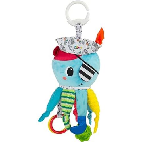 Lamaze Captain Calamari Clip On Car Seat and Stroller Toy - Soft Baby Hanging Toys - Baby Crinkle Toys with High Contrast Colors - Baby Travel Toys Ages 0 Months and Up