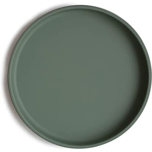 mushie Classic Silicone Suction Plate | BPA-Free Non-Slip Design (Dried Thyme)