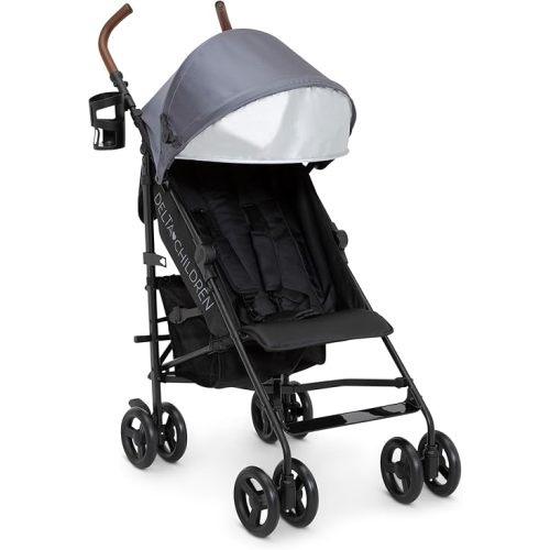 Delta Children 365 Plus Stroller - Lightweight Travel Stroller with Compact Fold, Iron