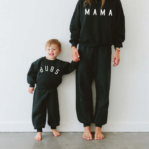 BOYS BUBS® BUBBLE SWEATSUIT (2 PIECE) - FADED BLACK